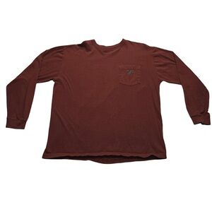 CAT Caterpillar Long Sleeve Pocket Tee Workwear Brown Men’s XL